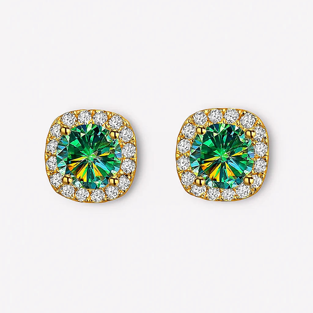 RESELL PLANET • Square Moissonite Halo Earrings💎